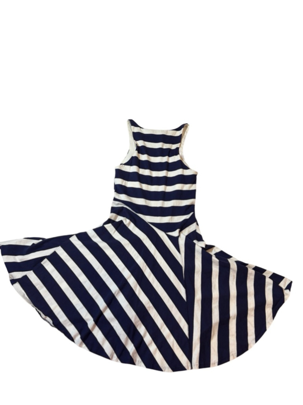 Ralph Lauren Rugby Striped Fit Flare Dress Navy White Preppy Skater Medium - Picture 5 of 7
